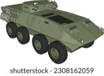 m1128 stryker maneuver combat vehicle. war and army symbol. isolated vector image for military concepts and web design