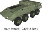m1128 stryker maneuver combat vehicle. war and army symbol. isolated vector image for military concepts and web design
