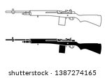 M14 rifle. American select-fire rifle.