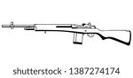 M14 rifle. American select-fire rifle.