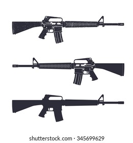 M16アサルトライフル 5 56 Mm自動銃 ベクターイラスト のベクター画像素材 ロイヤリティフリー Shutterstock
