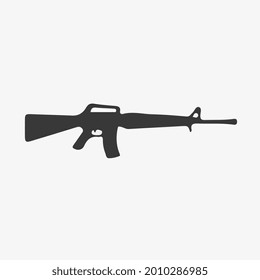 m16 assault rifle silhouette vector art