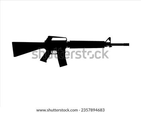 M16 assault rifle silhouette vector art