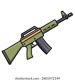M16 gun, police weapon vector design, military vector design illustration.