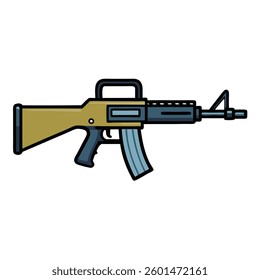 M16 gun, police weapon vector design, military vector design illustration.