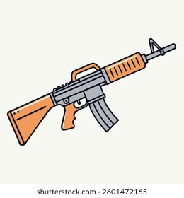 M16 gun, police weapon vector design, military vector design illustration.