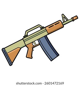 M16 gun, police weapon vector design, military vector design illustration.