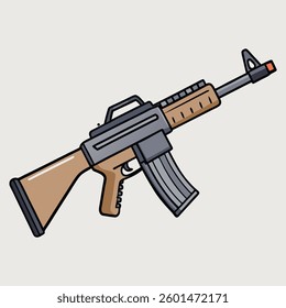 M16 gun, police weapon vector design, military vector design illustration.