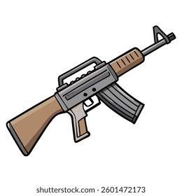 M16 gun, police weapon vector design, military vector design illustration.