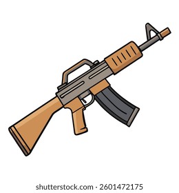 M16 gun, police weapon vector design, military vector design illustration.