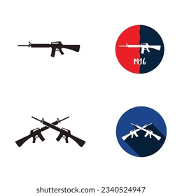 M16 icon vector template illustration logo design