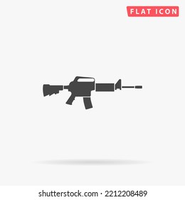 M16 Rifle Flat Vector Icon. Hand Drawn Style Design Illustrations.