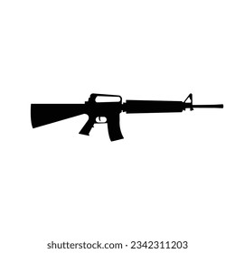 Fusil M16, vector de pistola aislado en fondo blanco 