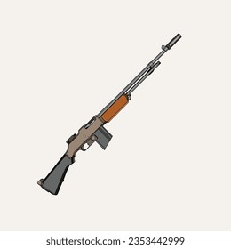 M1918 Browning Automatic Rifle Illustration Vector