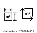 m2 area line art icon design vector