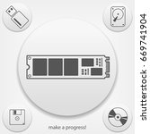 M.2 Solid State Drive in flat design. evolution of data storage. Make a progress!