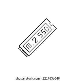 M.2 SSD  icon in line style icon, isolated on white background