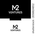 M2 Ventures creative modern vector logo template 