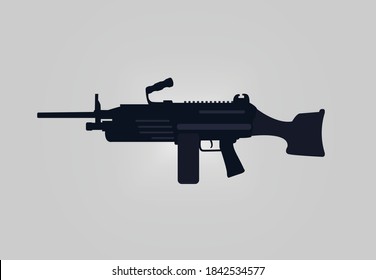 m240 machine gun vector .m240 assault rifle vector design.m240 saw rifle .