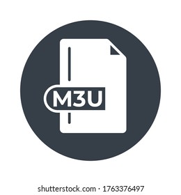 Icono de formato de archivo M3U. Icono relleno de extensión M3U.