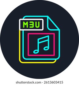 M3U Line Multi Colour Circle
