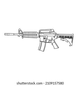 m4 diseño vectorial de líneas de armas de rifa de asalto