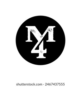 m4 monogram on black circle