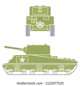 M4 Sherman Tank. Without Outline.