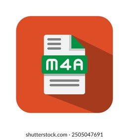 M4a audio file flat icons, format, file type,document, extension symbol icon. Vector illustration.
