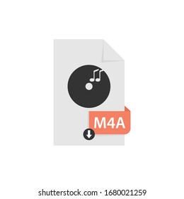 M4A Download-Video-Dateiformat-Vektorillustration Bild. M4A-Dateisymbol für flache Grafikvideodarstellung Vektorillustration