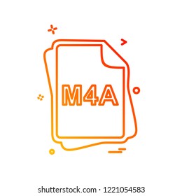 M4A file type icon design vector