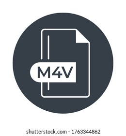 M4V File Format Icon. M4V extension filled icon.