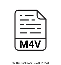 M4V File Format Vector Icon Design on white background