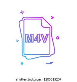 M4V file type icon design vector