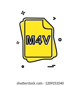 M4V file type icon design vector