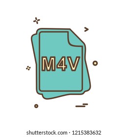 M4V file type icon design vector