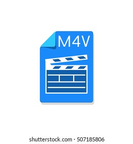 M4V file type icon, vector illustration, isolated on white background