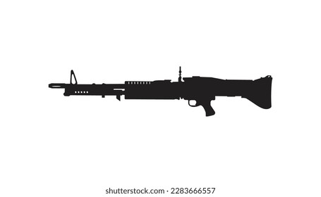 M60 assault automatic rifle vector icon