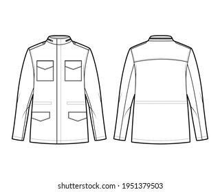 M65 Field Jacket Technical Fashion Illustration Stock Vector (Royalty ...