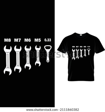 M8 m7 m6 m5 0,33,Typography Mechanic T-shirt Design.