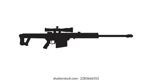 M82B sniper rifle vector icon isolated on white background