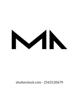 ma abstract alphabet font initial simple vector logo design