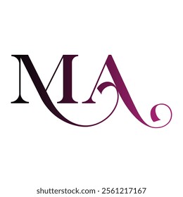 ma abstract alphabet wordmark icon emblem symbol business logo design