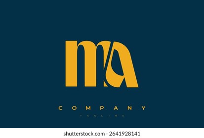 MA Abstract Geometric Logo Design. Modern and elegant logo design with simplistic typography elements, showcasing branding excellence.