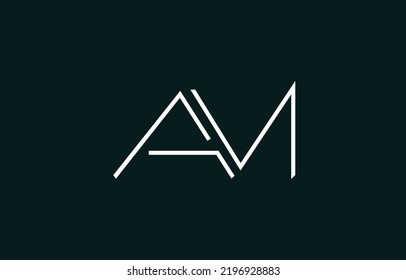 AM or MA Abstract initial monogram letter alphabet logo