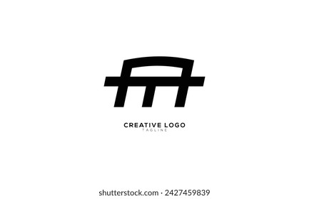 AM MA Abstract initial monogram letter alphabet logo design