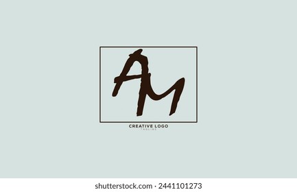 AM MA Abstraktes Initial Monogram Letter Alphabet Logo Design