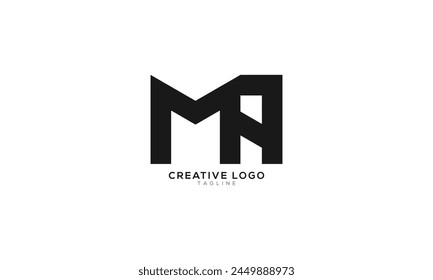 MA AM Abstractas inicial monograma letra alfabeto logo diseño