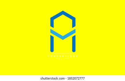 AM MA abstract initials monogram letter text alphabet logo design