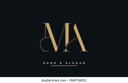 MA, AM Abstract Letters Logo Monogram